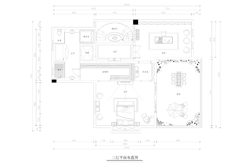 三层平面布置图